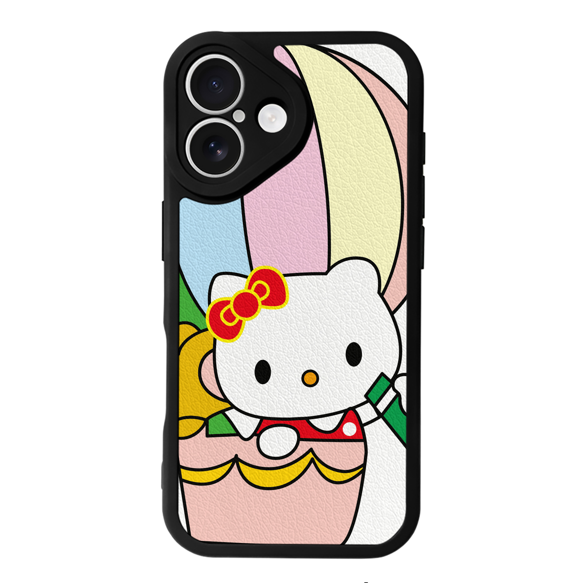（画像用） Hello Kitty ハローキティ 【iPhone 16シリーズ対応】シリコンスマホケース（レザー調） 材質：シリコン